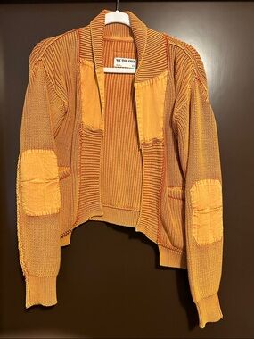 We The Free Open-Front Cardigan in Mustard Gold XS